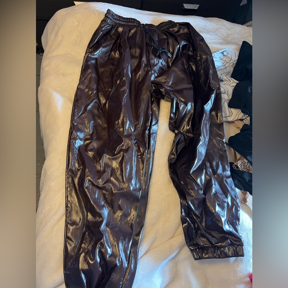woman’s leather joggers